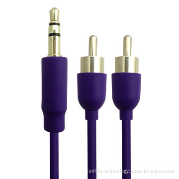 Audio Cables with Ultra-soft Cable, Suitable for Mobile Device/MP3/MP4/Mini Speakers